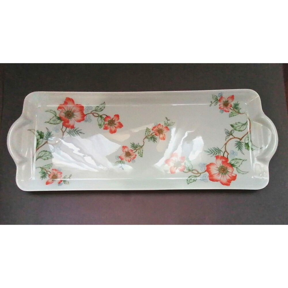 VTG Ancap Sona Verona Italy hand painted Floral porcelain Platter Grandmacore